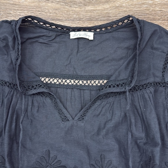 LoveShackFancy Black eyelet peasant top - Picture 2 of 4